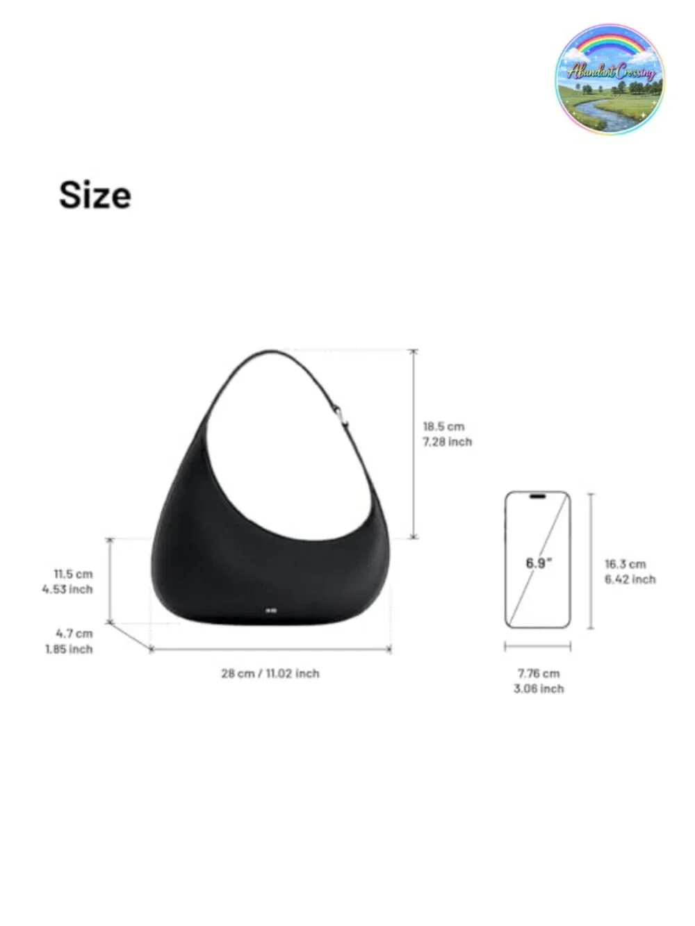 Vegan Leather Shoulder Bag with Zipper Closure, 3 Compartments